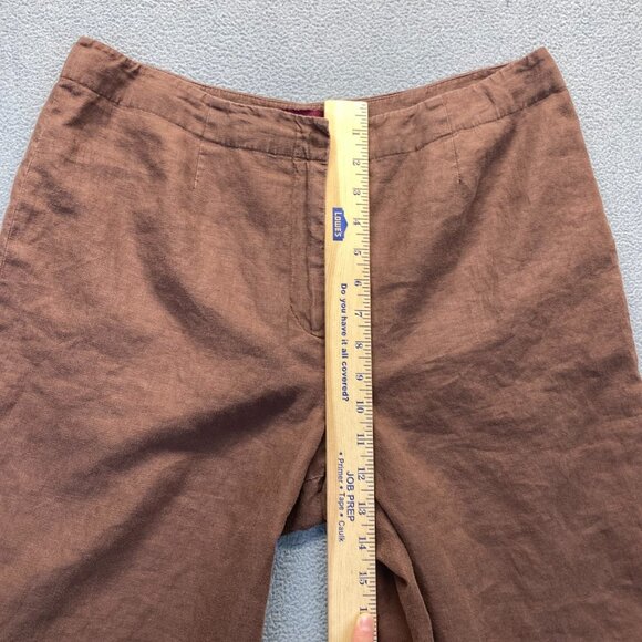 Merona Wide Leg Dress Pants,Lined Women's Size 14 Brown Pants,100% Linen - Picture 6 of 9